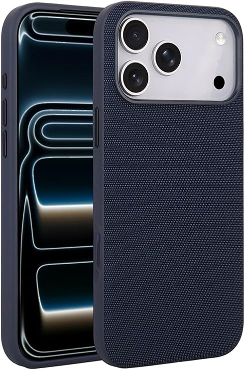 CONSTRAIN - iPhone 17 Pro Max ile uyumlu MagSafe ile uyumlu Sarj Destekli Kumaş Tasarımlı Sert PC Kılıf - Lacivert