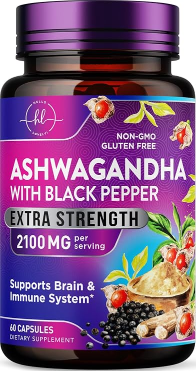 Ashwagandha Supplements - Enhanced Absorption Root Extract & Black Pepper