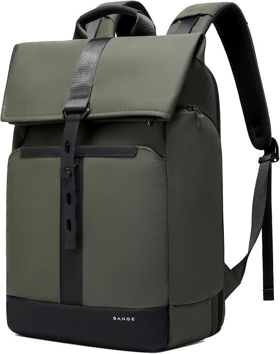 BANGE Roll Top Backpack Large Work Backpack for 15.6 inch Laptop Waterproof Anti-Theft Backpack Travelling Hiking Camping College School Daily fashion for men and women