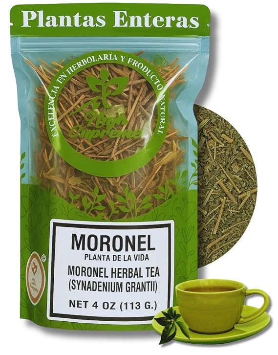 Premium Moronel Loose Leaf Tea 4 oz (113g) Planta de la Vida (Synadenium grantii) Wildcrafted, 100% Natural, Non-GMO Traditional Herbal Wellness Tea Makes 40+ Cups by High Supreme