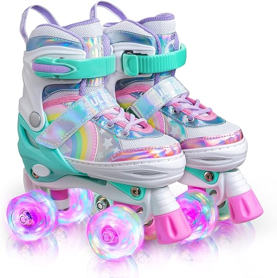 SULIFEEL Rainbow Unicorn Kids Roller Skates for Girls Boys