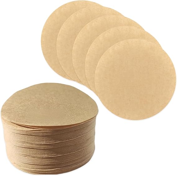 Coffee Filter Papers Round 600 Pcs 2.5"/64mm Replacement Paper Filter Brown Compatible with Coffee Espresso Maker