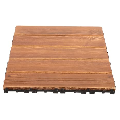 Brown Interlocking Wood Plastic Deck Tile for Walkways