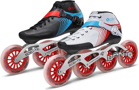 Bont GT4 Inline Speed Skates, Carbon Composite Racing Boots, 6061 T6 Aluminum Frame, Elemental 85A Wheels 100mm 110mm, ABEC5 Bearings