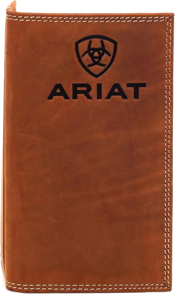 Ariat Rodeo Wallet Emboss Shield & Script Medium Brown, Leather One Size