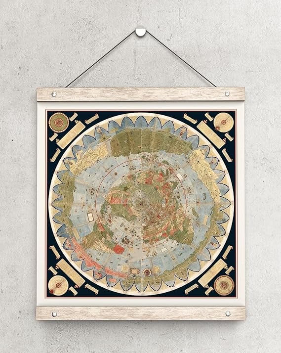 ArtCantHurtU 1587 Urbano Monte Map - World Map for Wall - Unframed Flat Earth Map of the World - Historic Globe Model Poster - Cartophiles Map Lovers Gifts (11"x11")