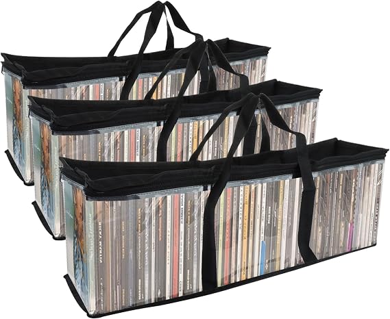 WOPPLXY 3 PCS DVD Storage Boxes, Portable CD Holders, Transparent Media Storage DVD Cases for Video Game, BluRay, Albums