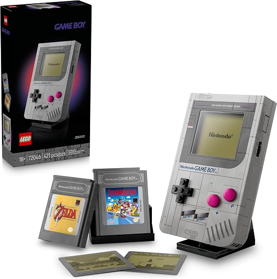 LEGO Super Mario Game Boy - Retro Building Sets for Adults, Ages 18+ Gifts for Birthdays - Collectible Model with Game Paks and Display Stand - 72046
