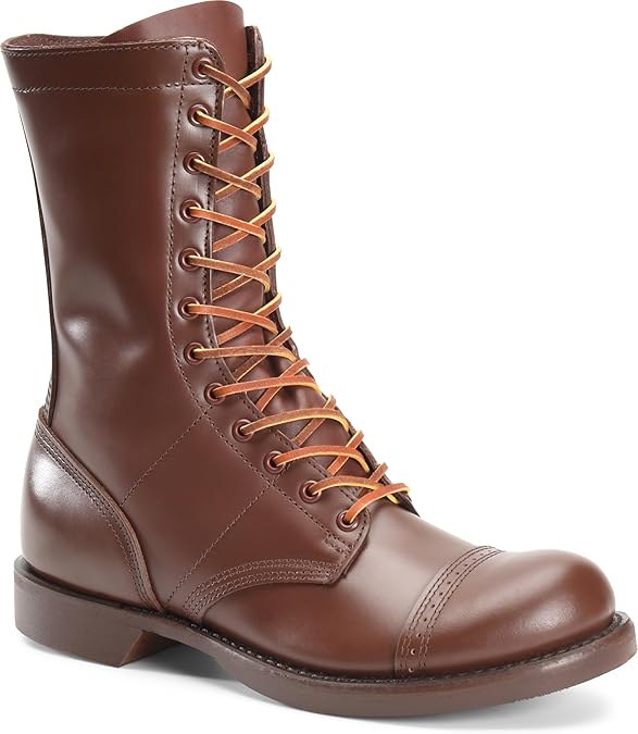 Corcoran Historic 10" Soft Toe Jump Boot for Men, Performance Leather, Oil Resistant Heel & Sole, Steel Shank, Dark Brown - 9 Wide