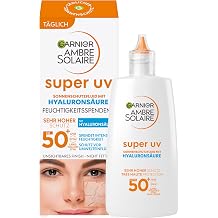 garnier ambre solaire antioxidant super uv sun protection cream with spf 50 + light and non-greasy sun cream with hyaluronic acid 40ml