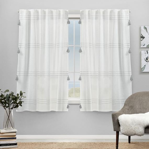 Exclusive Home Demi Light Filtering Hidden Tab Top Curtain Panel Pair, 54"x63", Grey, Set of 2