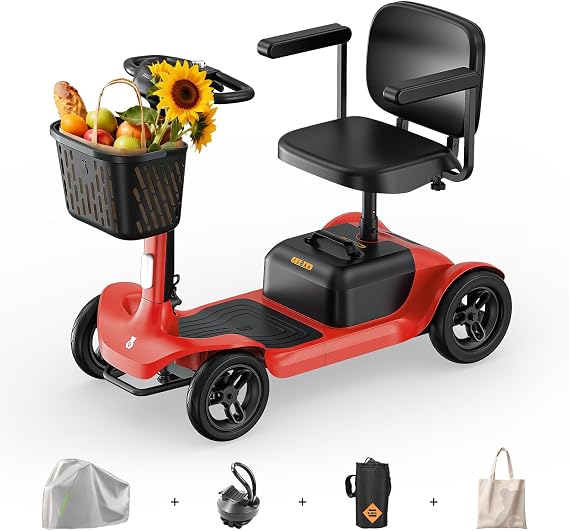 Paiseec Mobility Scooter S1, Powered Mobility Scooter 25 Miles 6 mph 300 lbs, All Terrain Electric Scooter with PAi Safety System, Height Adjustable Seat, Slope Safety Mechanism for Adults Seniors