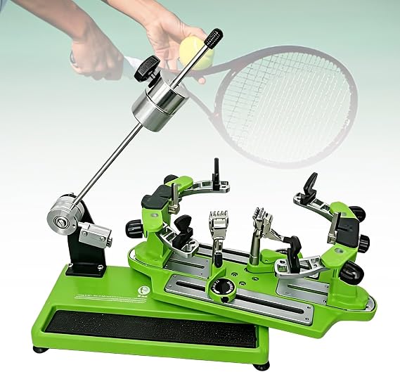 Badminton Racket Stringing Machine, Tabletop 6 Point Crank Fixed Clamping Tool with 360° Pull Wire for Tennis