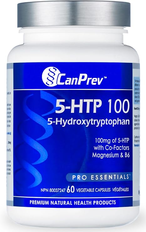 CanPrev 5-HTP 100 with B6 and Magnesium Vegi Capsules, 60 Count