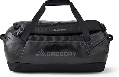 Gregory Alpaca 40L Water-Resistant Adventure TravelGear Organization Duffel Bag with Packing Cube Included, Obsidian Black