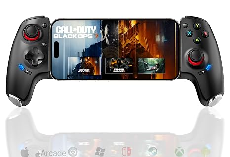 Megadream Mobile Phone Controller for iPhone 17/Android/iPad/Tablet - Switch/PC - Cloud Game - Turn Your Phone into a Gaming Console - PS4/PS5/Xbox Remote Play Streaming, Call of Duty & More, Turbo/Macro, Hall Joysticks/Trigger