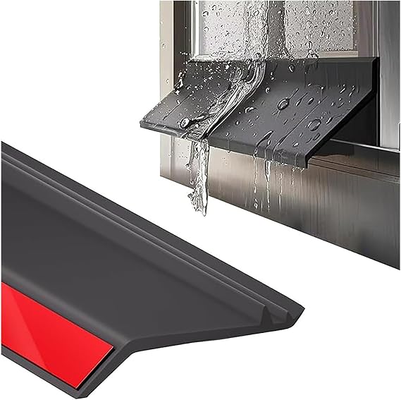 Generisch Siyah yağmur koruması – kendinden yapışkanlı kauçuk pencere contası, 4,5 cm ve 5,5 cm genişliğinde, 1,5 m uzunluğunda, kapı ve pencereler için etkili yağmur koruması