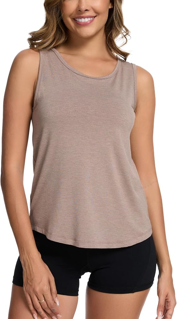 GYS Women Tank Tops Loose Fit Summer Basic Sleeveless Tops Bamboo Viscose Pajama Shirts