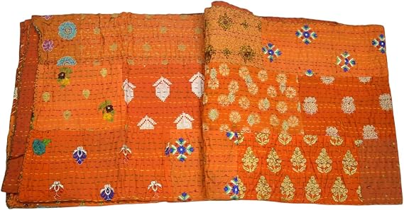 handmade quilts twin size-cotton indian quilts jaipur warm-kantha quilts for sale- throw blanket for couch-patchwork bedspreads queen