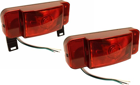 Optronics OneTM L.E.D. Low Profile Combination RV Tail Lights (RVSTLB6061-KIT) Pair - Black Base