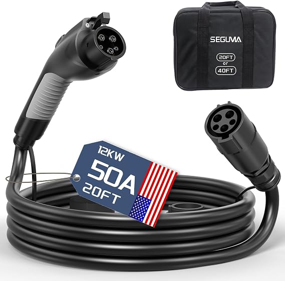 SEGUMA EV Charger Extension Cable, 50A 20FT UL Listed J1772 Extension Cord