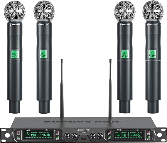 Phenyx Pro 4-Ch UHF Fixed Frequency Wireless Microphone System PTU-5000-4H