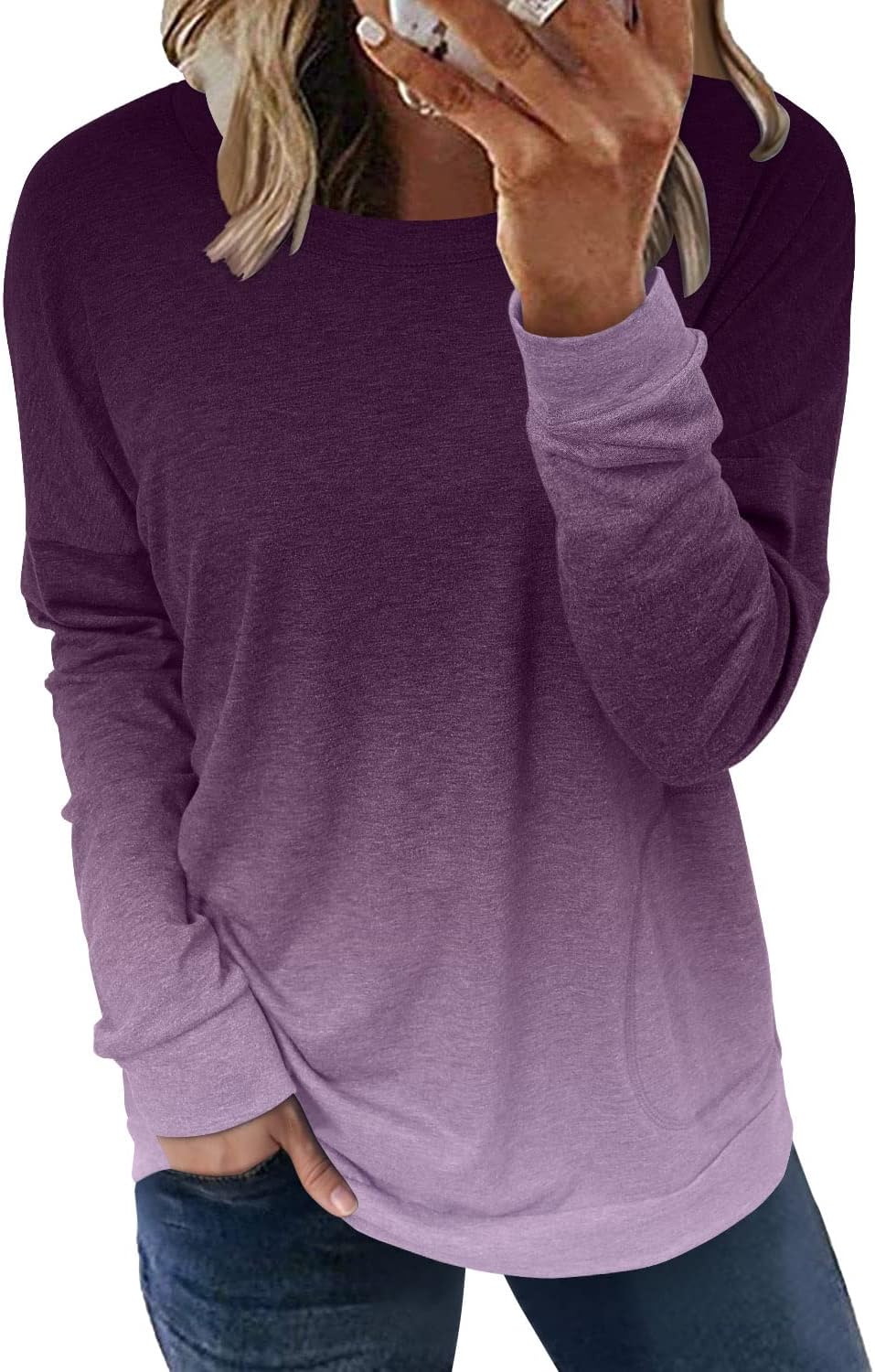 onlypuff Womens Long Sleeve Shirt Loose Fitting Fall Fashion Top Ladies Shirts
