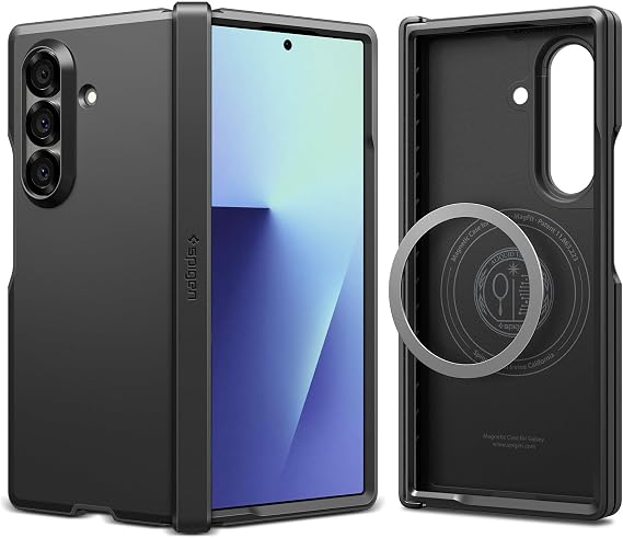 Spigen for Galaxy Z Fold 7 Case, Tough Armor Pro MagFit [Hinge Protection] [Fast Wireless Charging/Magnet for Galaxy] - Black