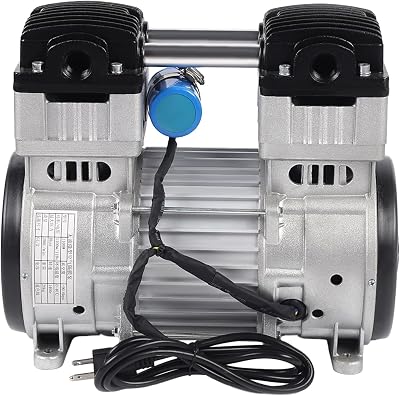 1100W 7CFM Oilless Diaphragm Vacuum Pump, 110V Oil-Free Silent Air Pump with Air Compressor Head, 200LMIN Aluminum Alloy Electric Industrial Air Compressor Small Diaphragm Mute Pump