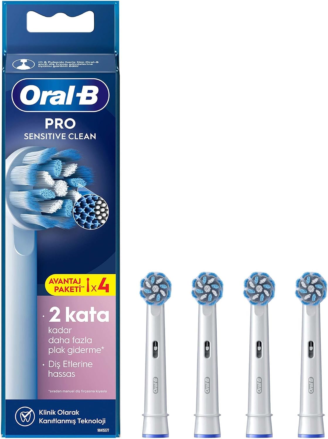 Oral-B Sensitive X-Filament Rechargeable Toothbrush Replacement Head 4 Pieces
