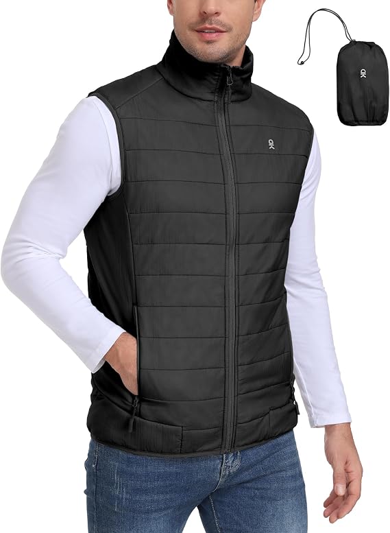Little Donkey Andy Men's Packable Puffer Vest Outerwear Lightweight