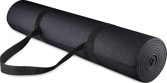 Fitvids All Purpose 1/4-Inch High Density Anti-Tear Exercise Yoga Mat with Carrying Strap with Optional Yoga Blocks, Multiple Colors