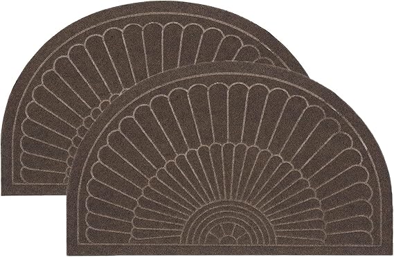 Durable Entrance Door Mat, Non-Slip Welcome Doormat Inside, Outdoor, Easy Clean Waterproof Half Round Entrance Rug Floor Mats,Patio(18''x30'')