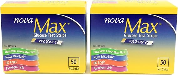 Nova Max Glucose Test Strips 50 ct - Pack of 2