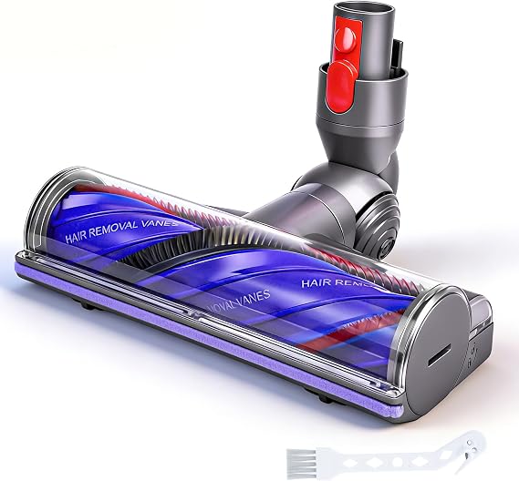 Upgrade Anti-Tangle Brush Head for Dyson V7 V8 V10 V11 V15 Replacement Vacuum Head for Long Hair & Pets, Quick Release Motorhead Brush Roller for Dyson SV10 SV11 SV12 SV14 for Hard Wood and Carpets