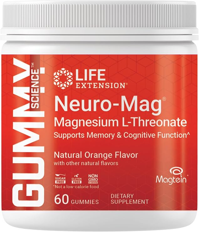 Life Extension Gummy Science Neuro-Mag Magnesium L-Threonate, 60 Gummies