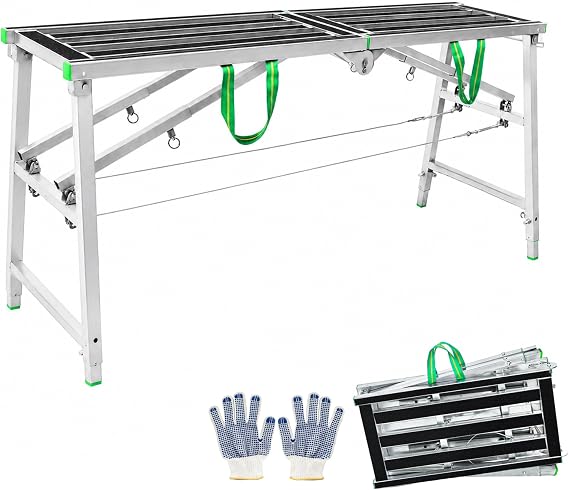Adjustable Work Platform 800 LBS, 4-Gear Height 55" L X 15.75" W