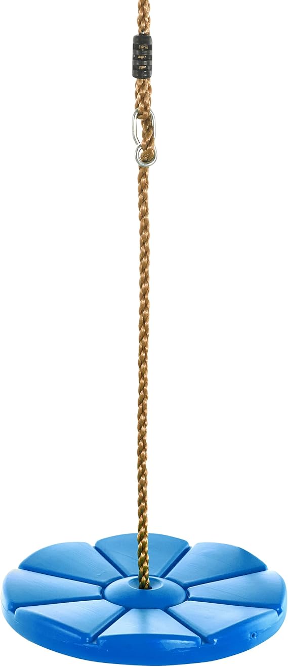 Fully Assembled Cool Disc Swing with Adjustable Rope, Blue