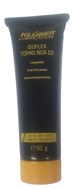 Kluber Lubrication Isoflex Topas NCA 52 Synthetic Long Term Grease for Rolling and Plain Bearings, Linear Motion Guides 50g Tube