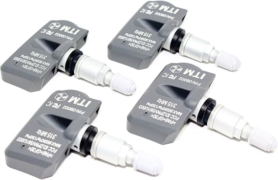 ITM Set of 4 315mhz TPMS Tire Pressure Sensors Replacement for 2013-2019 Subaru BRZ Premium Limited w/Silver Aluminum Valve Stems