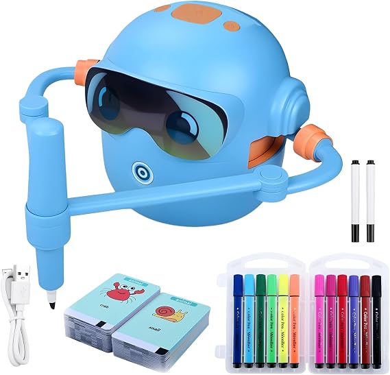 Kids Drawing Robot With Voice Guidance And 100 Cards | Drawing Robot for Child for Kid Boys Girls Children Party Traveling School
