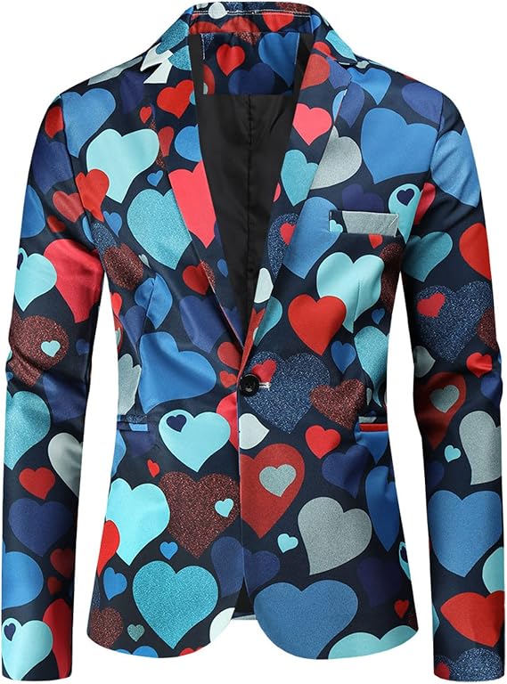 Men's Slim Fit Jacquard Colourful Jacket Casual Blazer Glitter Tuxedo Jacket Suit Jacket for Wedding Suit Jacket (Black 4XL)