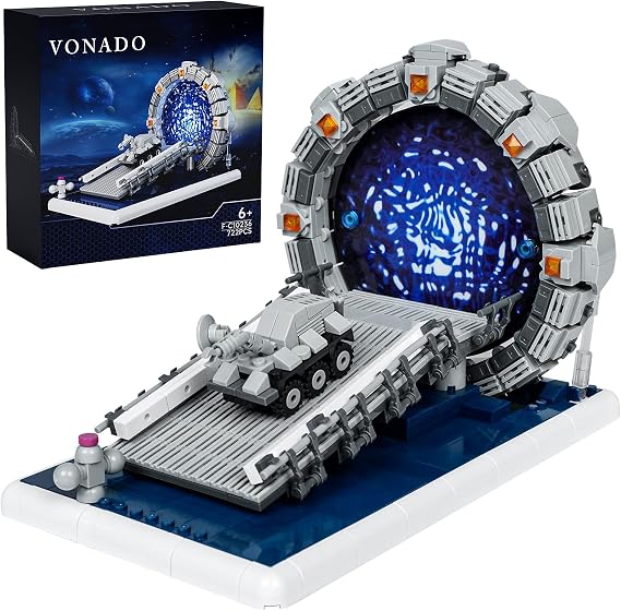 SG Mirror Building Blocks Toy, SG Star Tunnel Ring Model with Battle Vehicle, Compatible with Lego Space Gate Sci-Fi Movie Replica, Gifts for Sci-Fi Movie Lovers, Boys and Girls 6+ (722Pcs)