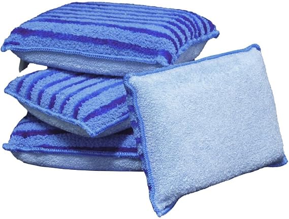 Magic Microfiber Sponge Scrubbing Two Sides Of Cleaning Power Tough Grease And Grime Super Absorbent As Seen On Tv (8 Pack)