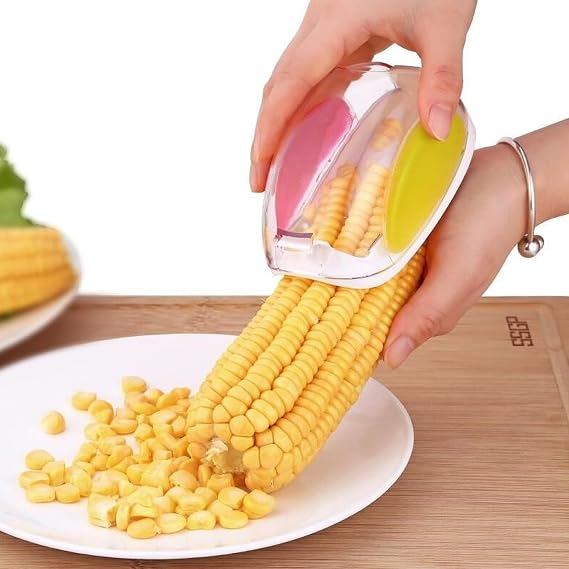 Corn Husker,Stainless Steel Hand Push Corn Cutter Quick Remove Corn Cob Sheller Separator Kitchen Cooking Tools