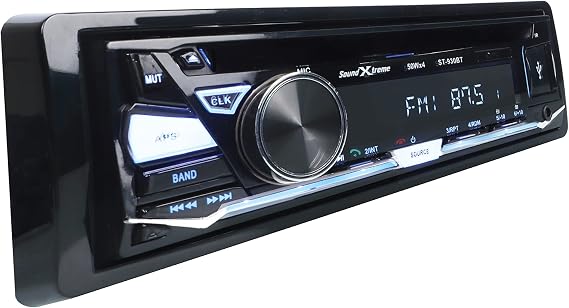 SoundXtreme ST-930BT Single-DIN CD Car Stereo Bluetooth, USB SD & Aux Input CD / MP3 Car Audio Receiver Compatible with MP3/WMA/CD-R/RW/USB/SD/MMC Slot 4 Channels RCA Output