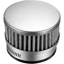 Universal 60-62mm Air Filter Cleaner Round Tapered Replacement for Motorcycle Silver Tone