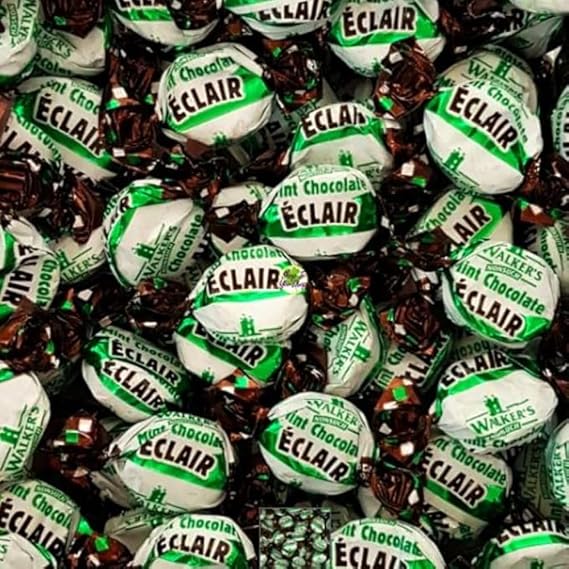 Mint Chocolate Eclairs│Gift Jar│425g│Original Mint Chocolate Toffees Retro Sweets Victorian Gift Jar by Candy Hive - Timeless Treats, Authentic Flavour