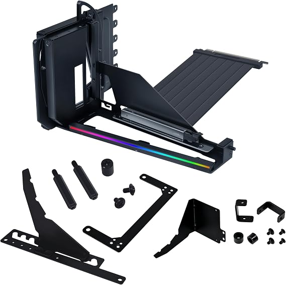 LIAN LI 4 Slots Vertical GPU Kit (VG4v4), PCIe 5.0 Riser, 4-Slot, Black