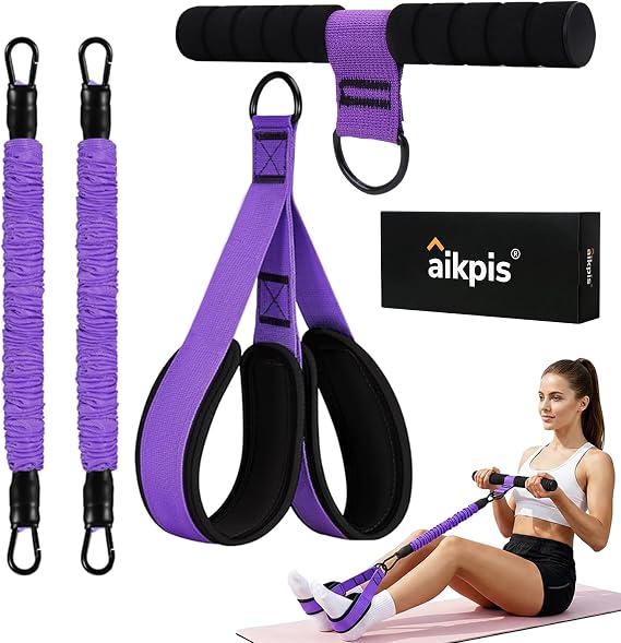 Pedal Resistance Band with Handle, Upgraded Tube Exercise Bands